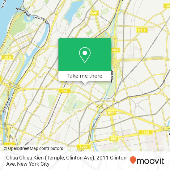 Mapa de Chua Chieu Kien (Temple, Clinton Ave), 2011 Clinton Ave