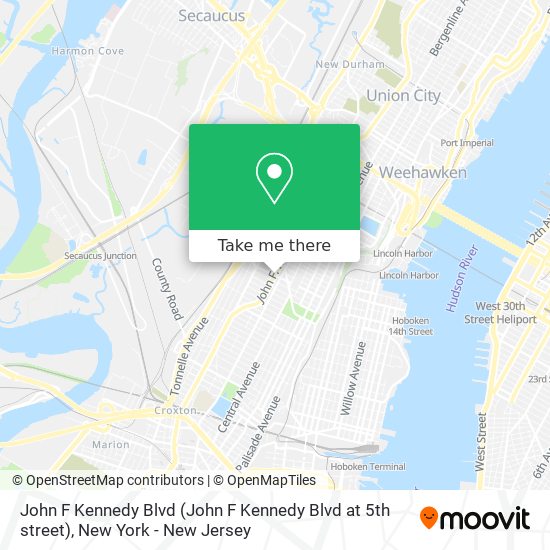 Mapa de John F Kennedy Blvd (John F Kennedy Blvd at 5th street)