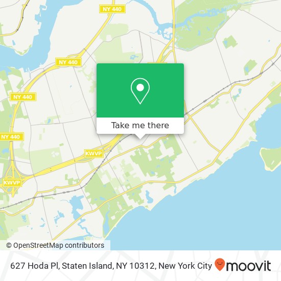 Mapa de 627 Hoda Pl, Staten Island, NY 10312