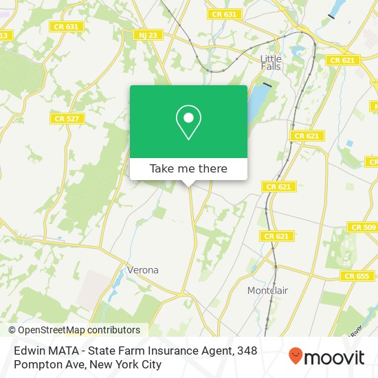 Mapa de Edwin MATA - State Farm Insurance Agent, 348 Pompton Ave
