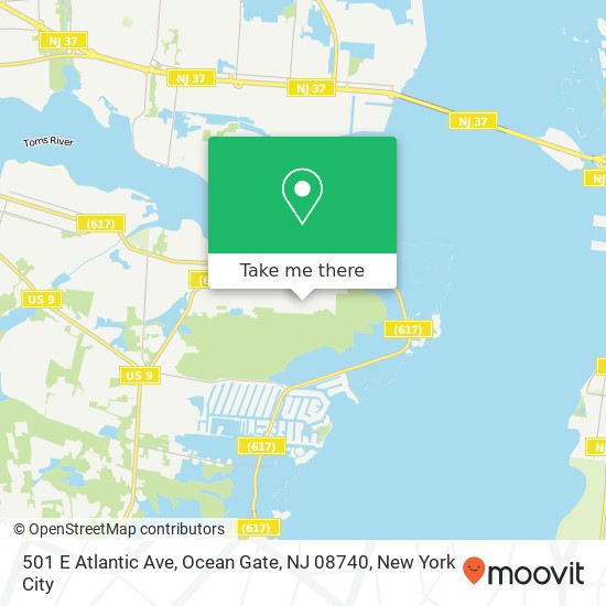 Mapa de 501 E Atlantic Ave, Ocean Gate, NJ 08740