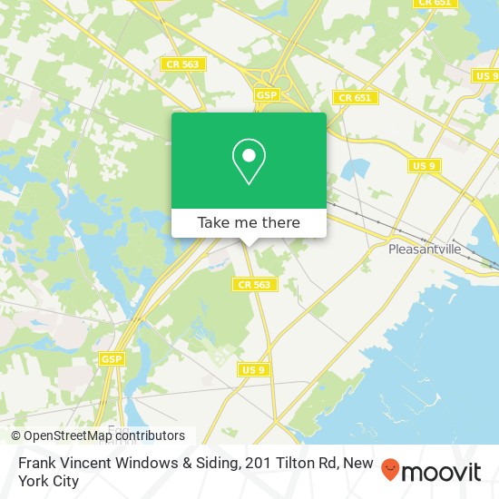 Mapa de Frank Vincent Windows & Siding, 201 Tilton Rd