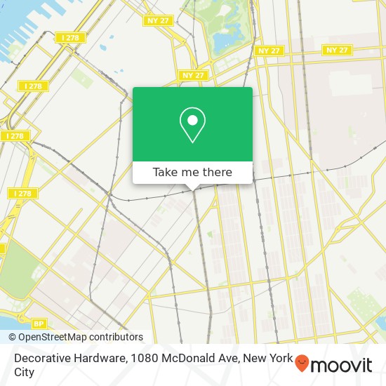 Mapa de Decorative Hardware, 1080 McDonald Ave