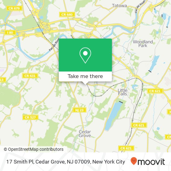 17 Smith Pl, Cedar Grove, NJ 07009 map