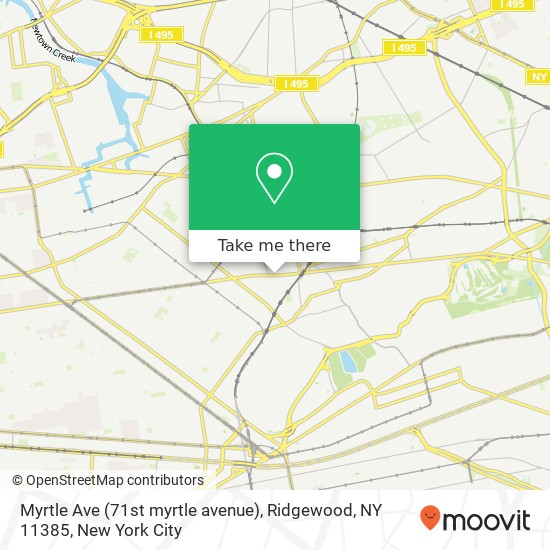 Mapa de Myrtle Ave (71st myrtle avenue), Ridgewood, NY 11385