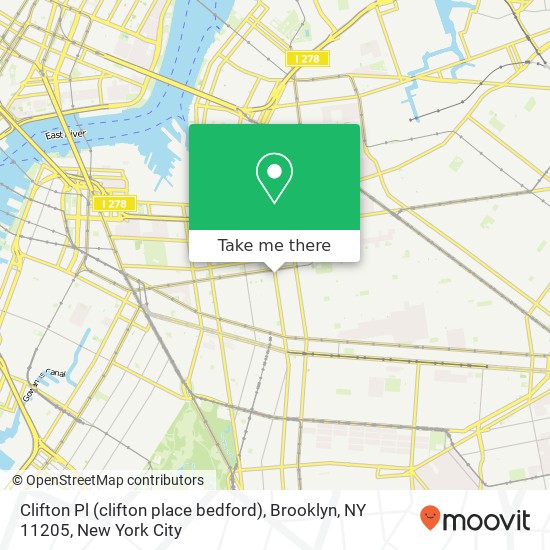 Clifton Pl (clifton place bedford), Brooklyn, NY 11205 map