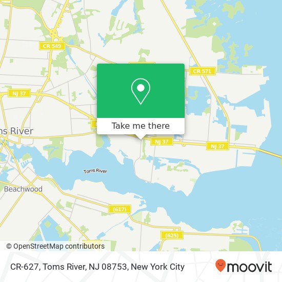 Mapa de CR-627, Toms River, NJ 08753