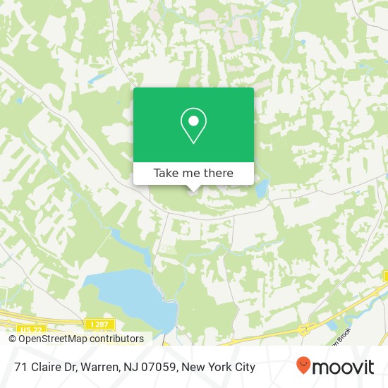 Mapa de 71 Claire Dr, Warren, NJ 07059