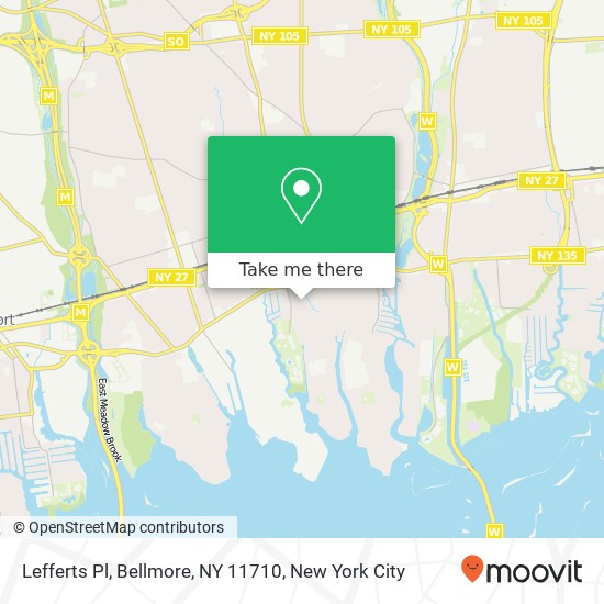 Mapa de Lefferts Pl, Bellmore, NY 11710