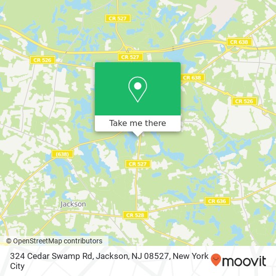 Mapa de 324 Cedar Swamp Rd, Jackson, NJ 08527