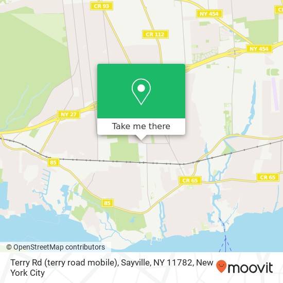 Mapa de Terry Rd (terry road mobile), Sayville, NY 11782