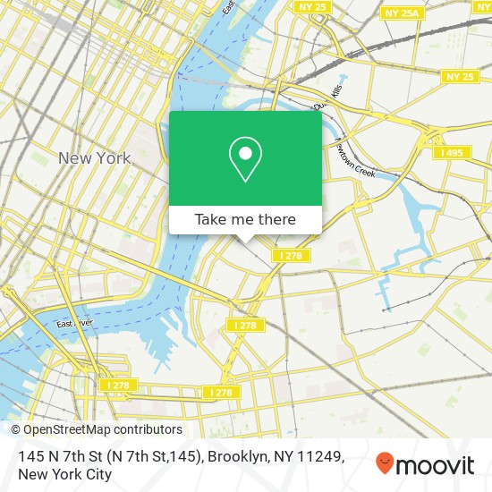 Mapa de 145 N 7th St (N 7th St,145), Brooklyn, NY 11249