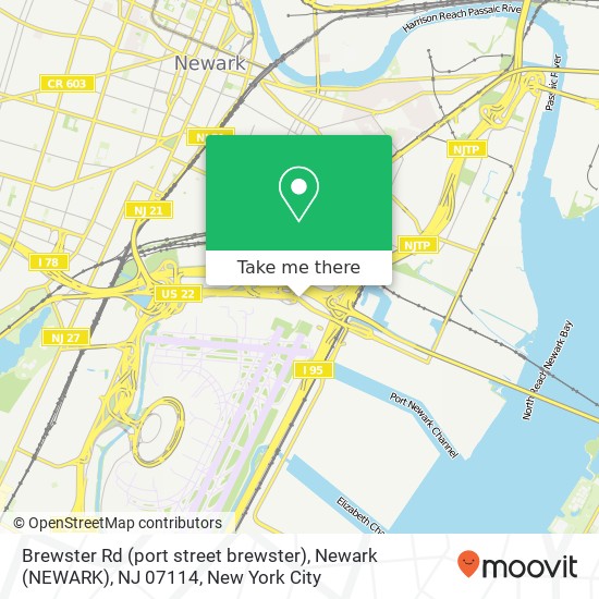 Mapa de Brewster Rd (port street brewster), Newark (NEWARK), NJ 07114