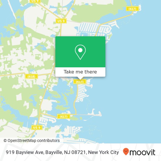 Mapa de 919 Bayview Ave, Bayville, NJ 08721