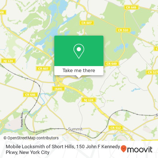 Mapa de Mobile Locksmith of Short Hills, 150 John F Kennedy Pkwy