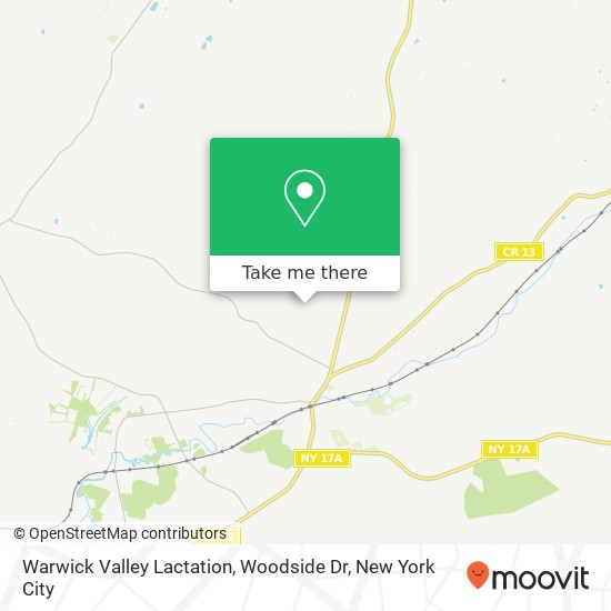 Mapa de Warwick Valley Lactation, Woodside Dr