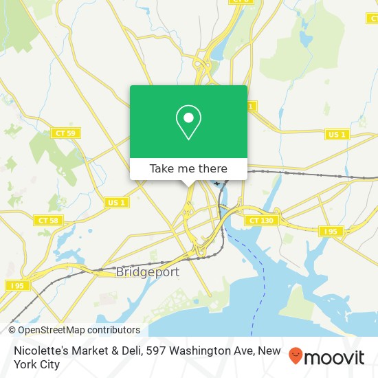 Mapa de Nicolette's Market & Deli, 597 Washington Ave
