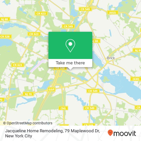 Mapa de Jacqueline Home Remodeling, 79 Maplewood Dr