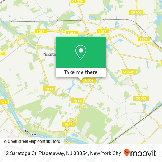 Mapa de 2 Saratoga Ct, Piscataway, NJ 08854