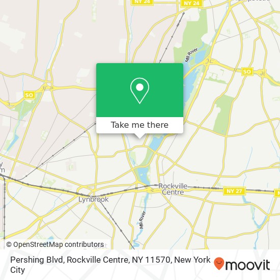 Mapa de Pershing Blvd, Rockville Centre, NY 11570