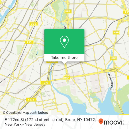 Mapa de E 172nd St (172nd street harrod), Bronx, NY 10472