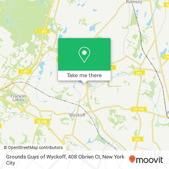 Mapa de Grounds Guys of Wyckoff, 408 Obrien Ct