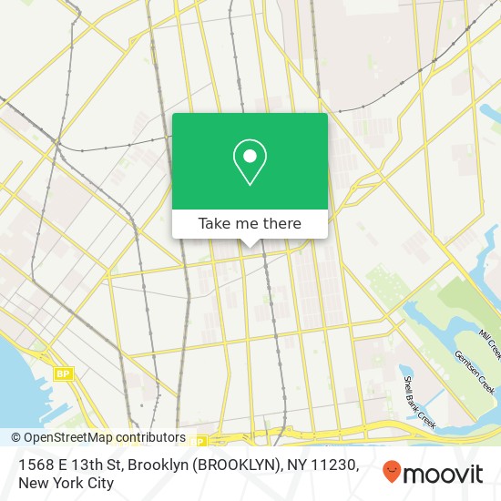 Mapa de 1568 E 13th St, Brooklyn (BROOKLYN), NY 11230