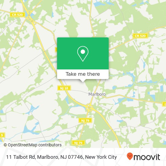 Mapa de 11 Talbot Rd, Marlboro, NJ 07746