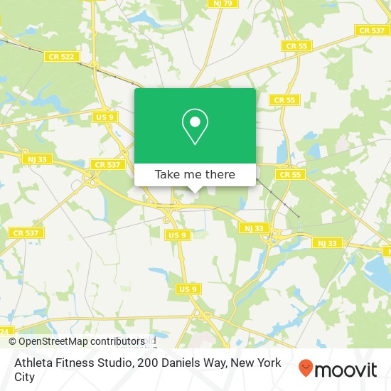 Mapa de Athleta Fitness Studio, 200 Daniels Way