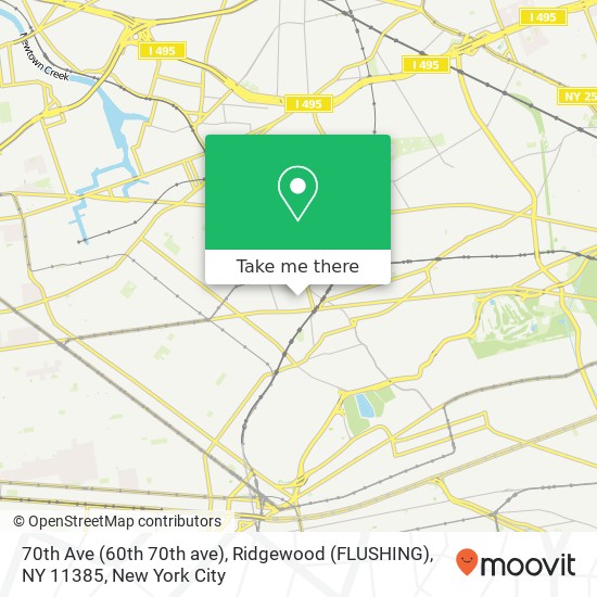 70th Ave (60th 70th ave), Ridgewood (FLUSHING), NY 11385 map