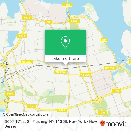 Mapa de 3607 171st St, Flushing, NY 11358