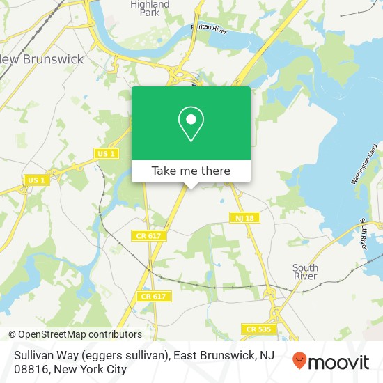 Sullivan Way (eggers sullivan), East Brunswick, NJ 08816 map