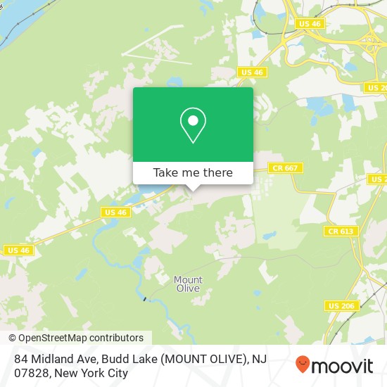 84 Midland Ave, Budd Lake (MOUNT OLIVE), NJ 07828 map