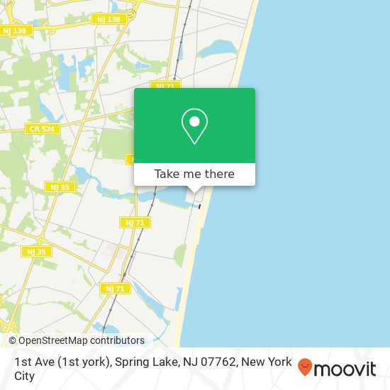 Mapa de 1st Ave (1st york), Spring Lake, NJ 07762