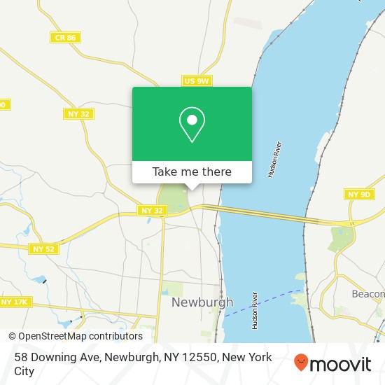 Mapa de 58 Downing Ave, Newburgh, NY 12550