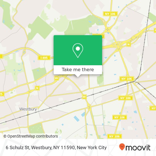 Mapa de 6 Schulz St, Westbury, NY 11590
