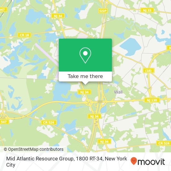 Mapa de Mid Atlantic Resource Group, 1800 RT-34