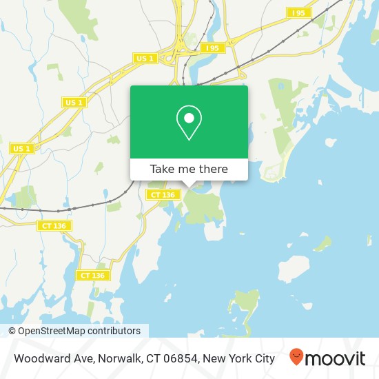 Mapa de Woodward Ave, Norwalk, CT 06854