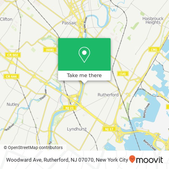 Woodward Ave, Rutherford, NJ 07070 map