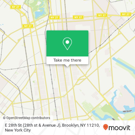 Mapa de E 28th St (28th st & Avenue J), Brooklyn, NY 11210