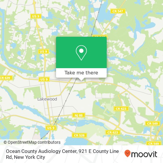 Ocean County Audiology Center, 921 E County Line Rd map