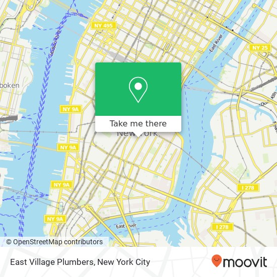 East Village Plumbers map