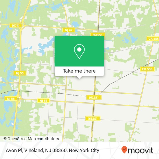 Avon Pl, Vineland, NJ 08360 map
