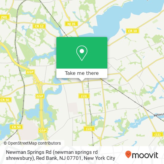 Mapa de Newman Springs Rd (newman springs rd shrewsbury), Red Bank, NJ 07701