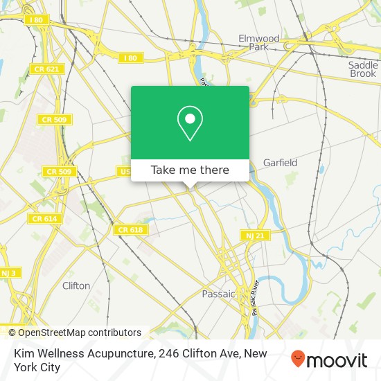 Mapa de Kim Wellness Acupuncture, 246 Clifton Ave