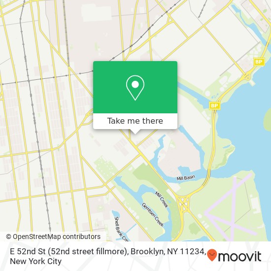 Mapa de E 52nd St (52nd street fillmore), Brooklyn, NY 11234