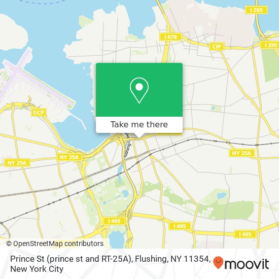Mapa de Prince St (prince st and RT-25A), Flushing, NY 11354