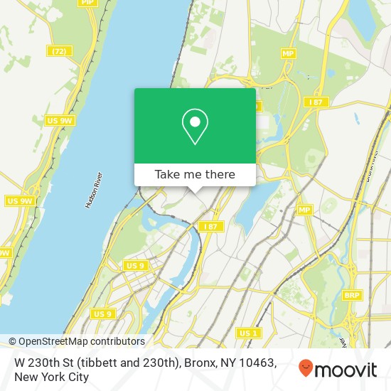 Mapa de W 230th St (tibbett and 230th), Bronx, NY 10463