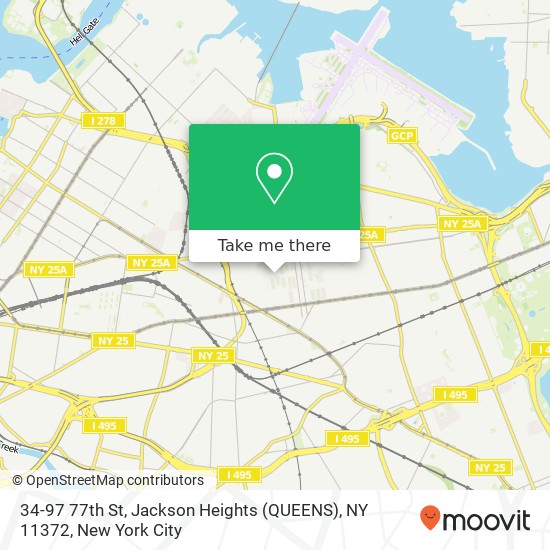 Mapa de 34-97 77th St, Jackson Heights (QUEENS), NY 11372