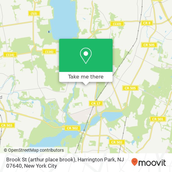 Mapa de Brook St (arthur place brook), Harrington Park, NJ 07640